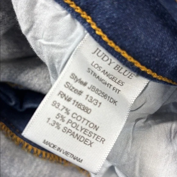 JUDY BLUE HIGH WAIST CONTRAST WASH THERMAL STRAIGHT - MEDIUM DARK jeans - Picture 6 of 9